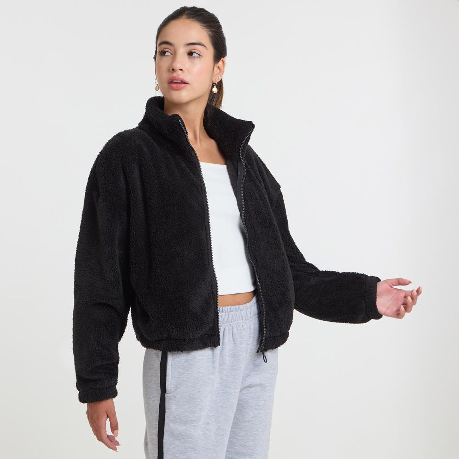Poler&oacute;n Sherpa Estampado Cuello Alto Mujer Freedom image number 2.0