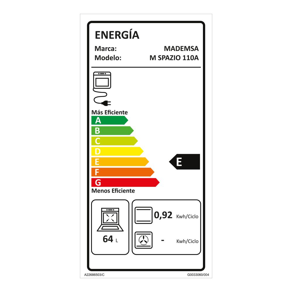 Horno Empotrable El&eacute;ctrico 66l Timer M Spazio 110a Gris image number 11.0