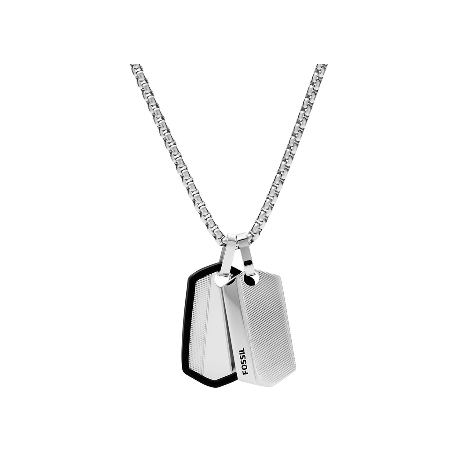 Collar Fossil Jf03996040 Plateado Hombre image number 0.0