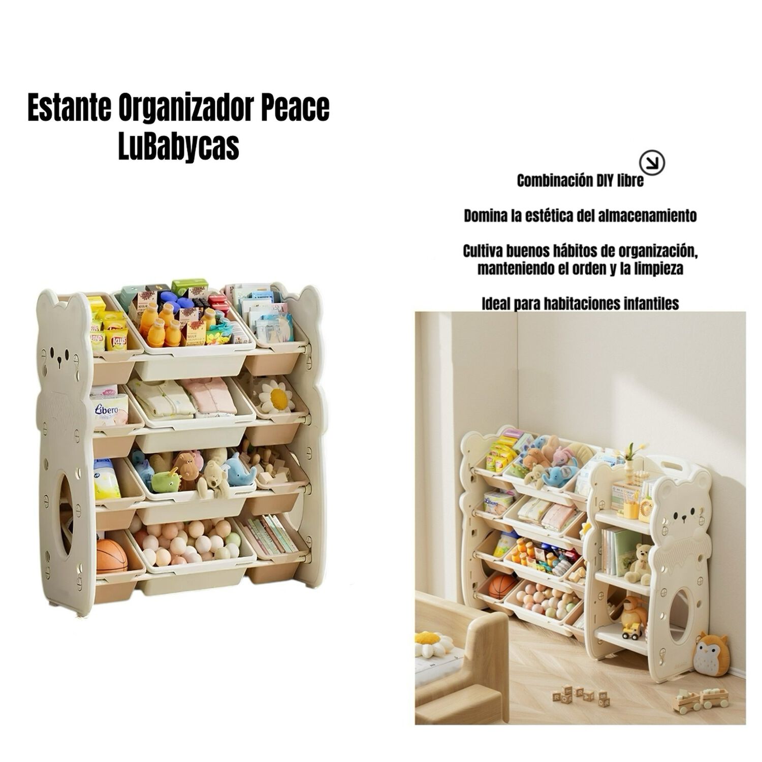 Estante Infantil Organizador De Juguetes Peace Lubabycas image number 1.0