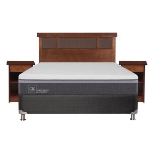 Box Spring Cic Ortopedic / 2 Plazas / Base Normal + Set De Maderas