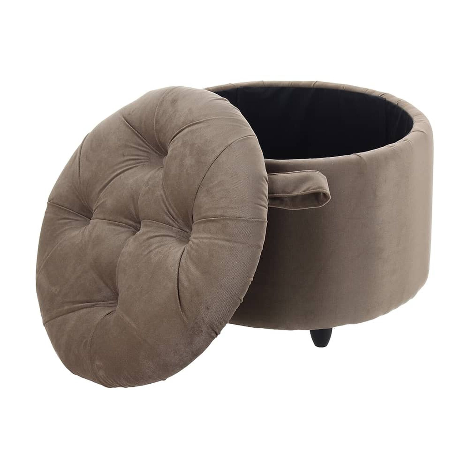 Pouf Ba&uacute;l Zoe Cafe Felpa 60x60x50 Cm image number 1.0