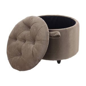 Pouf Ba&uacute;l Zoe Cafe Felpa 60x60x50 Cm