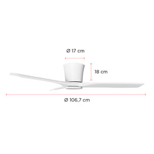 Ventilador De Techo Faro Blanco Con Luz Led 3 Colores 42 Primaterm