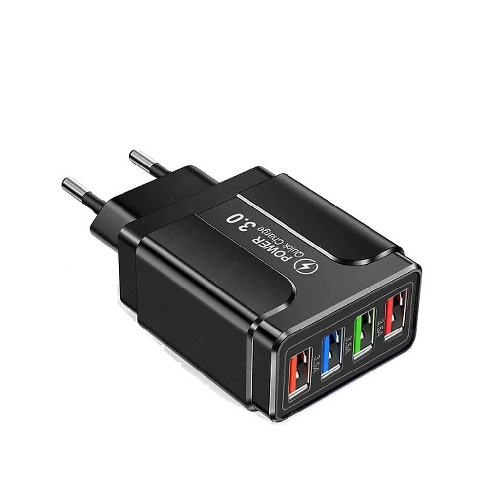 Cargador De Pared Para Celular 4 Usb 3,5 Amp Carga Rapida Telefonos Smarphone Total Sin Cable image number 0.0