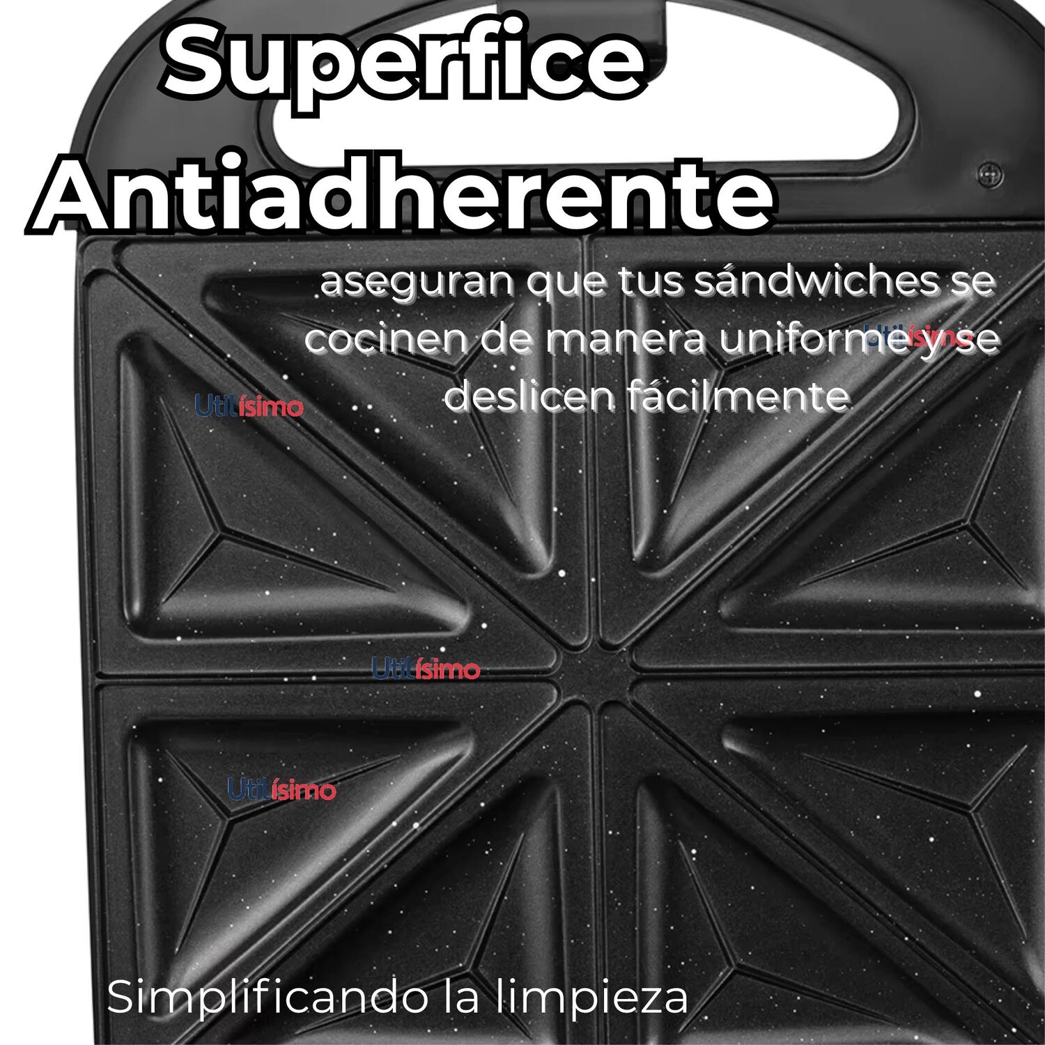 Sandwichera El&eacute;ctrica Antiadherente Tostadora 4 Sandwich 1000w De Potencia image number 6.0