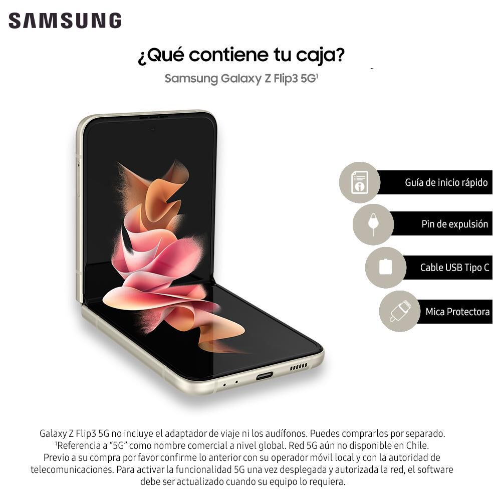 Smartphone Samsung Galaxy Z Flip 3 Cream / 128 Gb image number 10.0