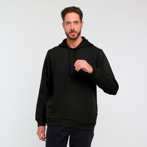Polerón Liso Slim Cuello Redondo Hombre Az Black