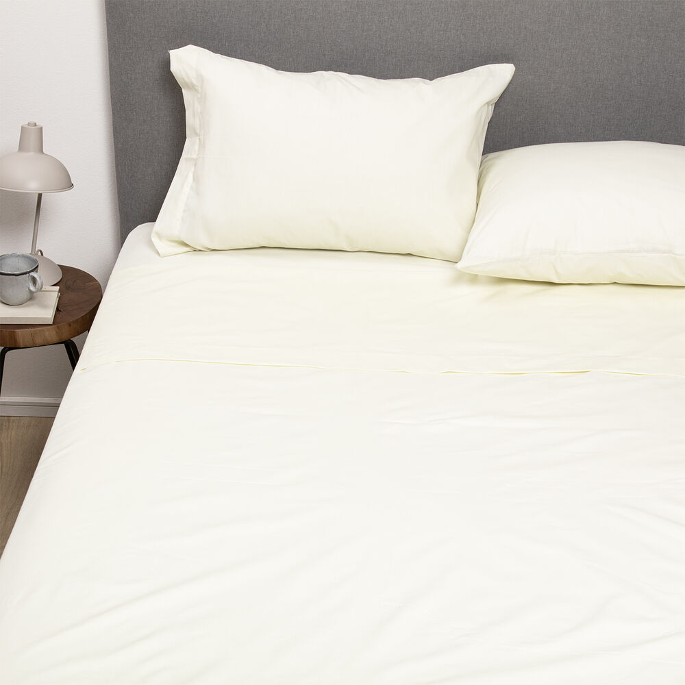 Pack 2 Sabanas Unicolor Arthome Negro + Beige 1.5 Plaza 144 Hilos image number 1.0