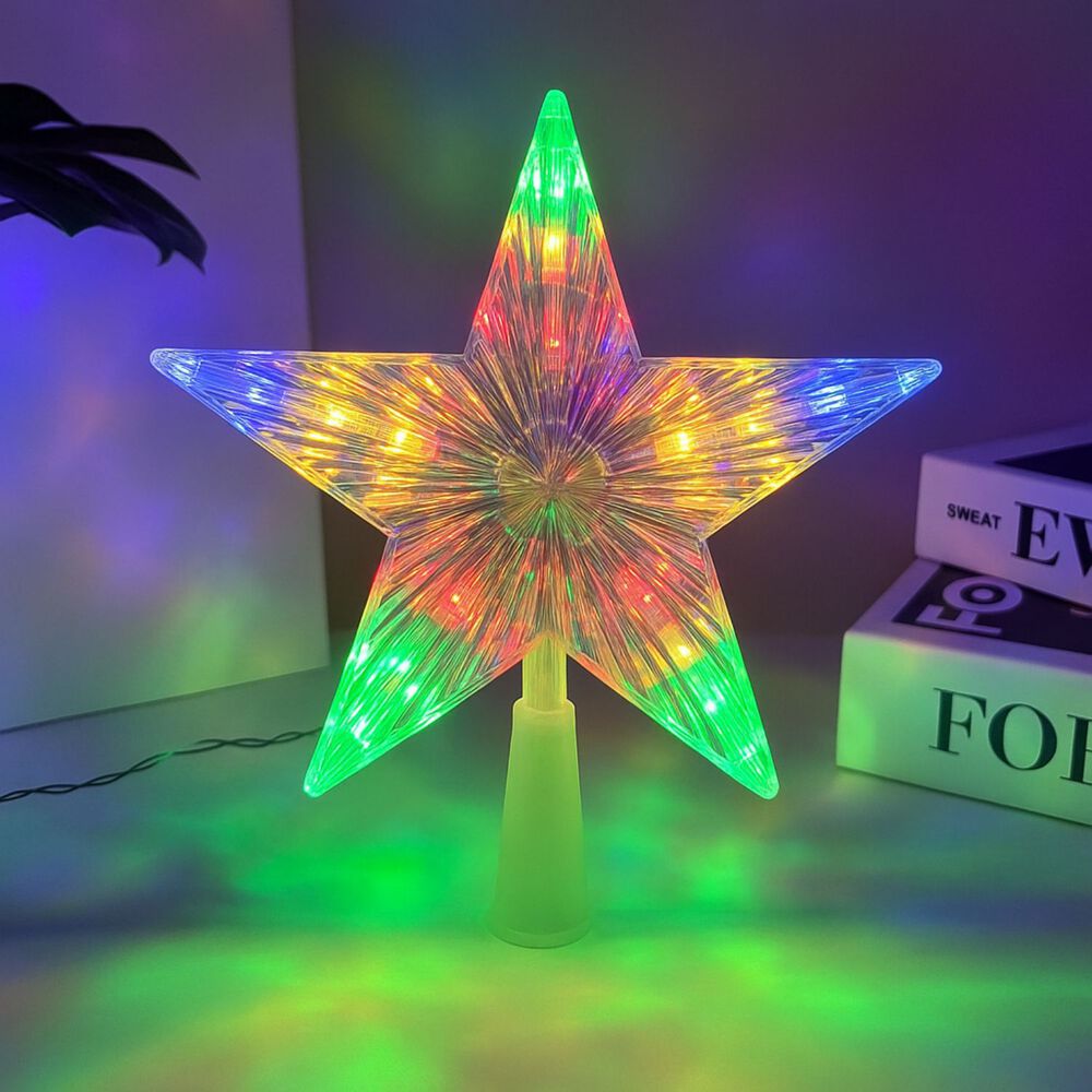 Set 6 Estrellas Punta Arbol Rgb Navidad A Pilas Decoracion image number 2.0
