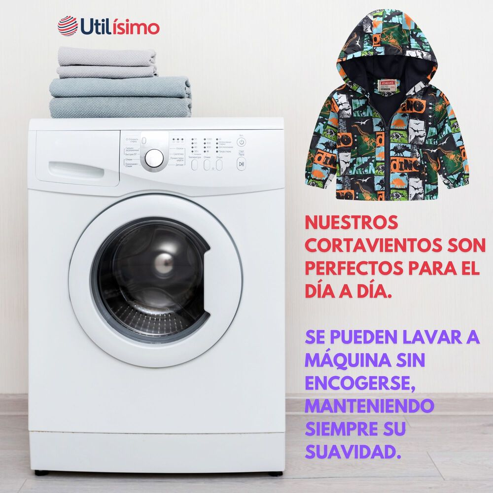 Cortaviento Impermeable Chaqueta Estampado Niño Y Bebé Dinosaurio Orange image number 5.0