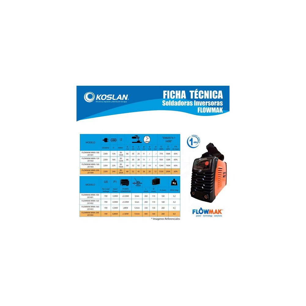 Soldadora Inverter 200 Amperes Flowmak image number 2.0