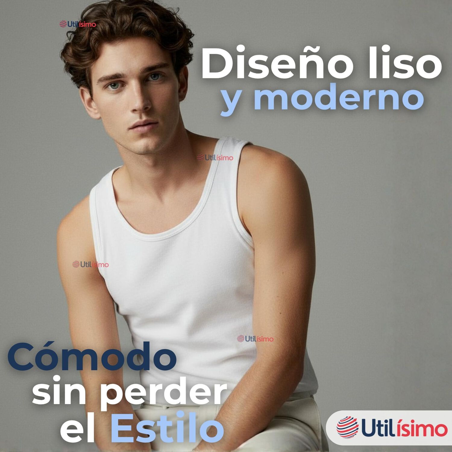 Camiseta Sin Manga B&aacute;sica Suave 100% Algod&oacute;n Colores Surtidos Hombre image number 5.0