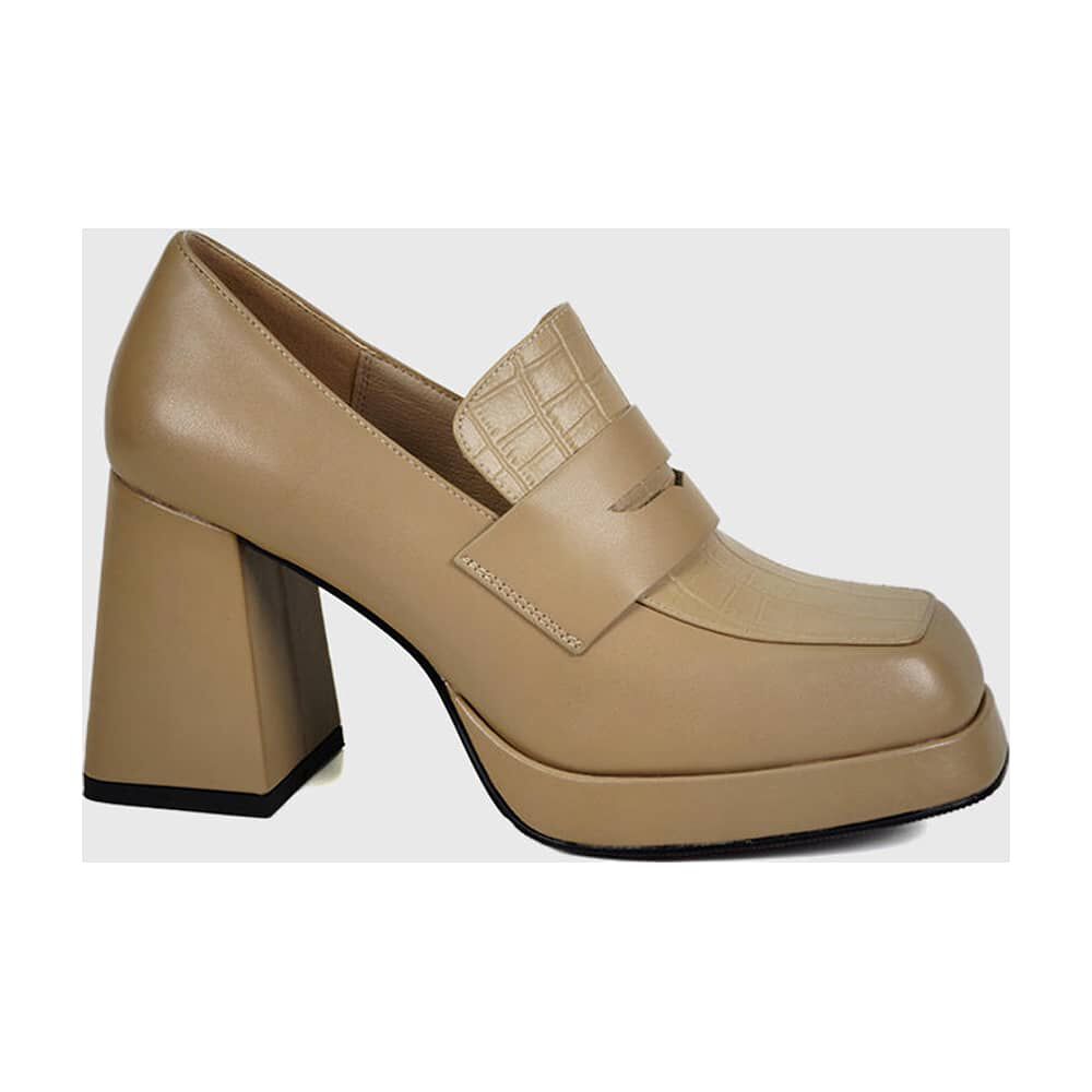 Zapato Cuero Zanila Beige image number 2.0