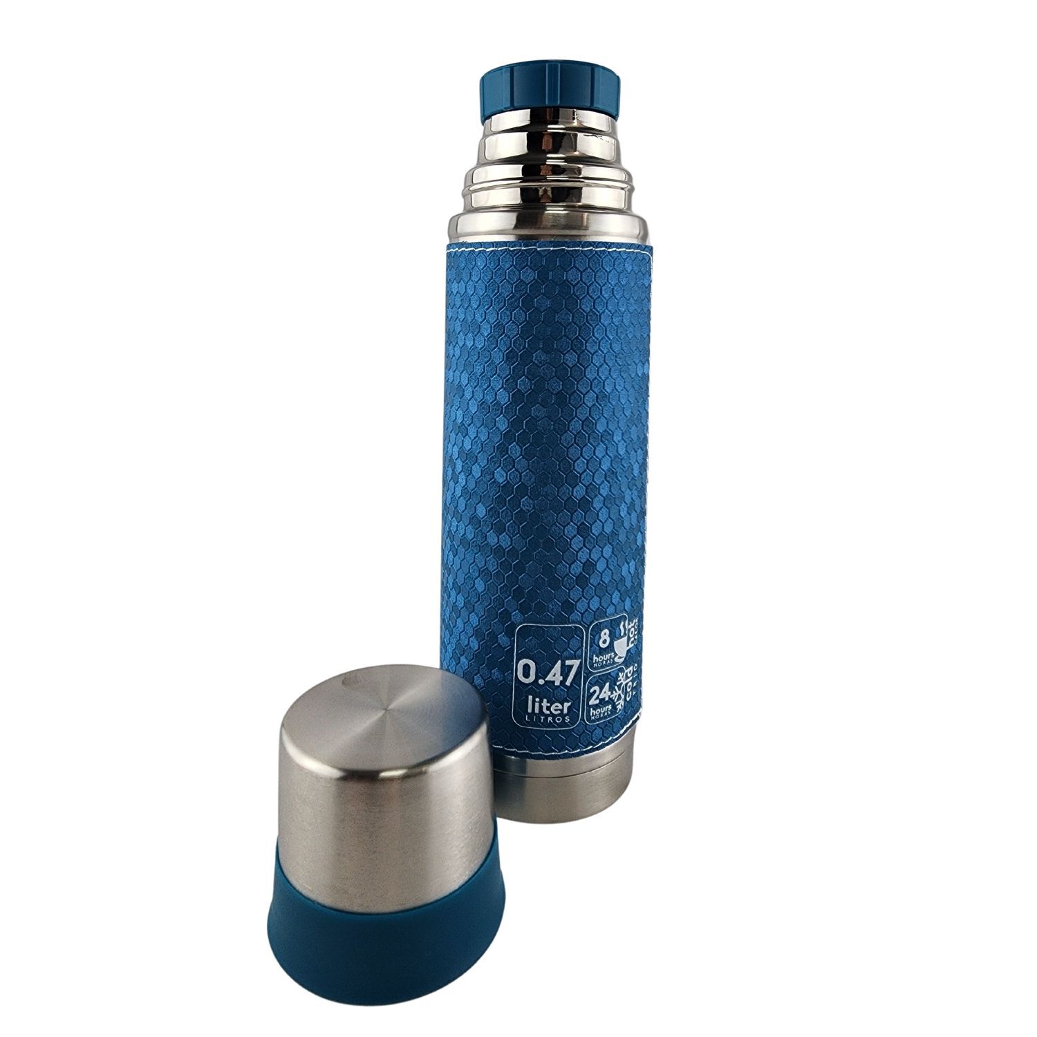 Termo Mega Slim Iv 470ml Acero Inoxidable Bebidas Te Cafe Celeste image number 4.0