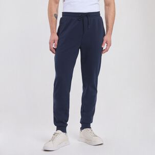 Pantalón Liso Tiro Medio Regular Hombre Az Black