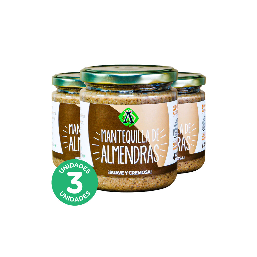 Pack 3, Mantequilla De Almendra Cremosa Vegana 420gr. image number 0.0
