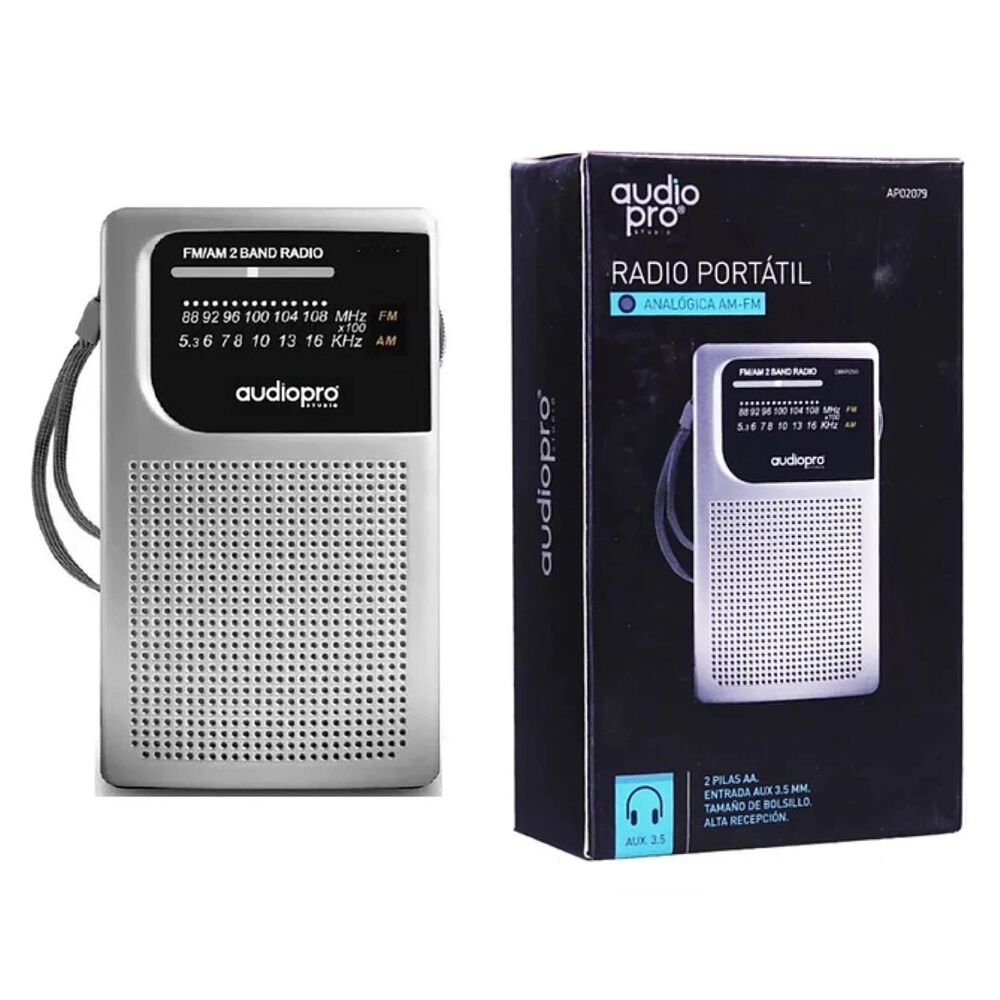 Radio De Bolsillo Portatil Am Fm Gris Ap02079 image number 1.0