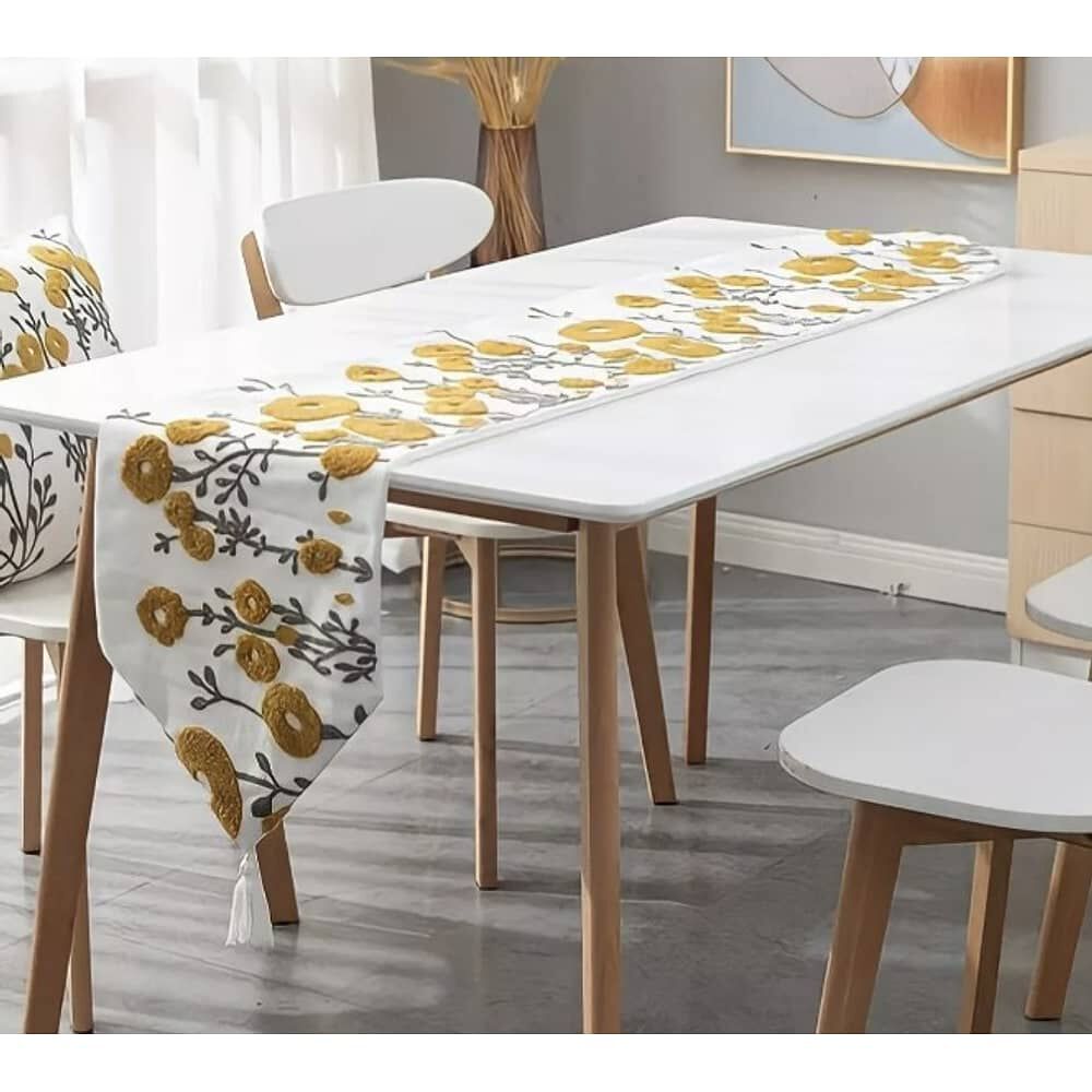 Camino De Mesa Bordado 32x180cm Corredor De Poliester image number 3.0