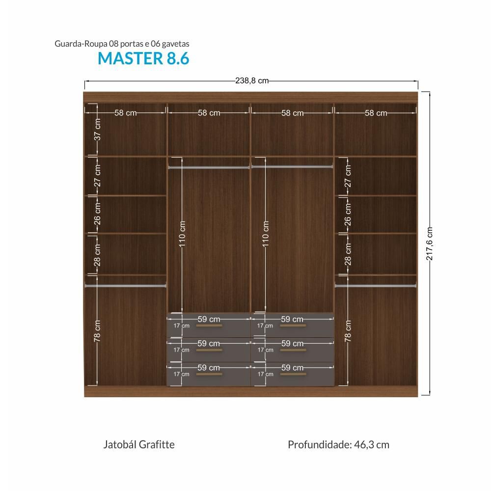 Clóset Altavision Master 8,6 Gr / 8 Puertas / 6 Cajones image number 1.0