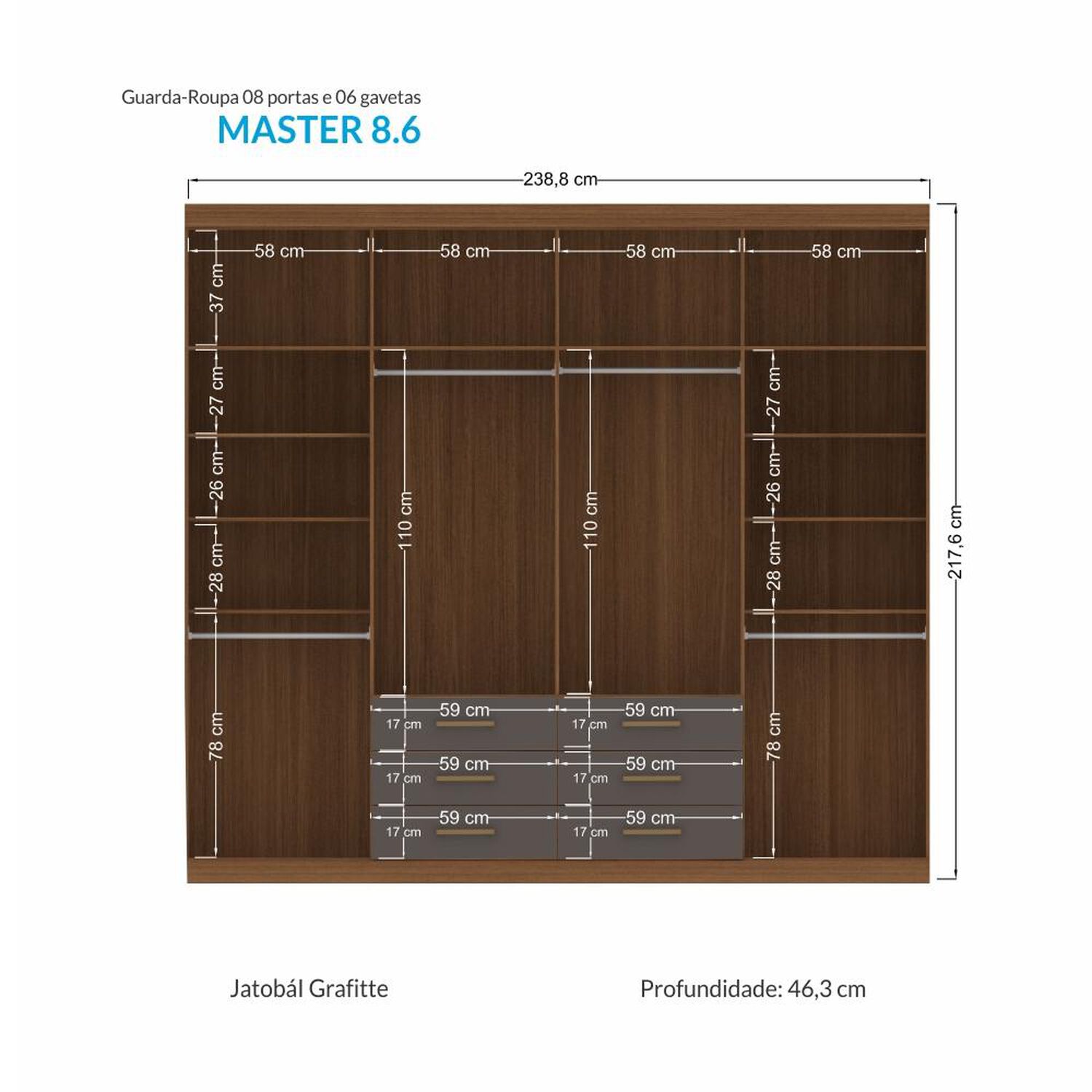 Cl&oacute;set Altavision Master 8,6 Gr / 8 Puertas / 6 Cajones image number 1.0