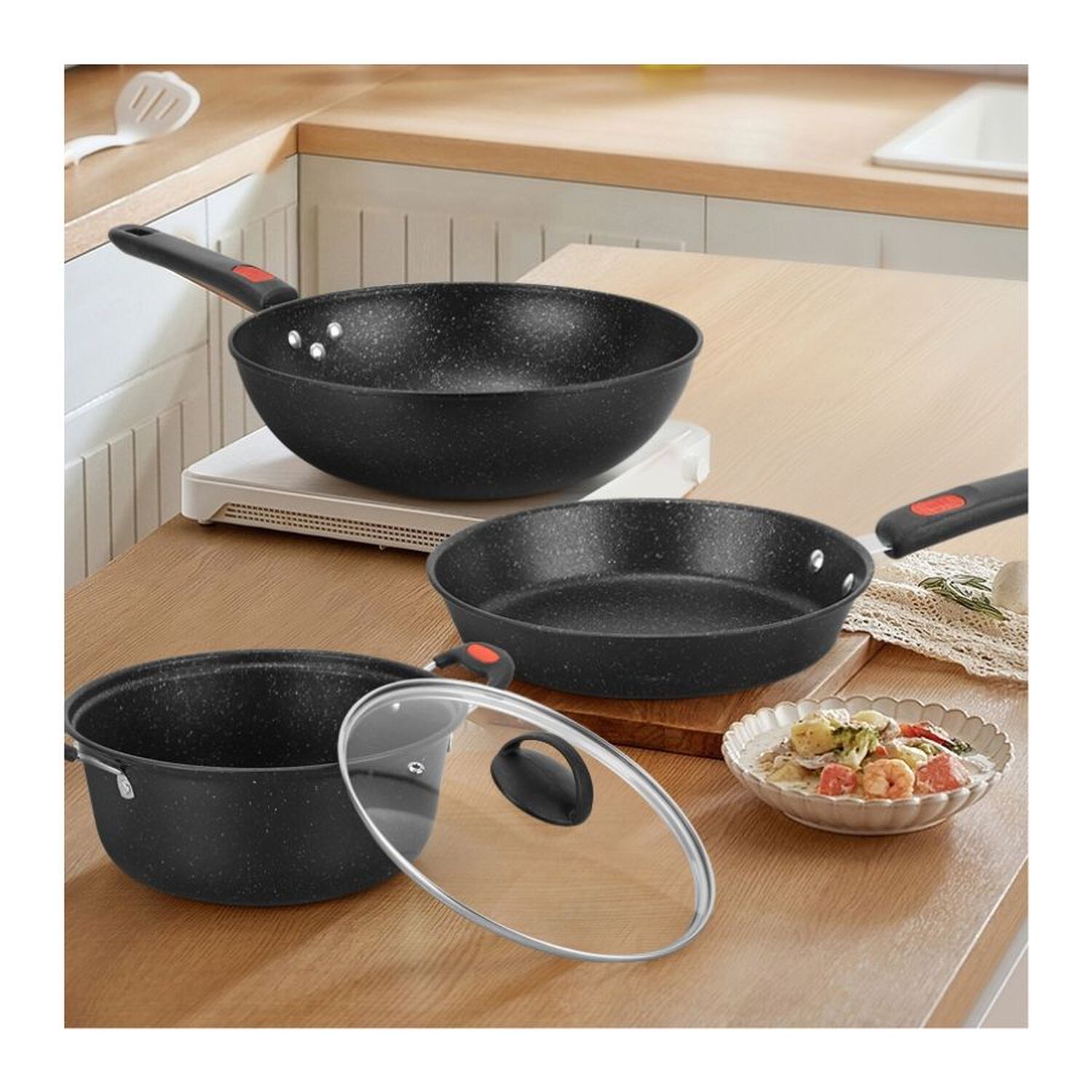 Juego De Ollas Set Utensilios De Cocina Antiadherentes image number 3.0