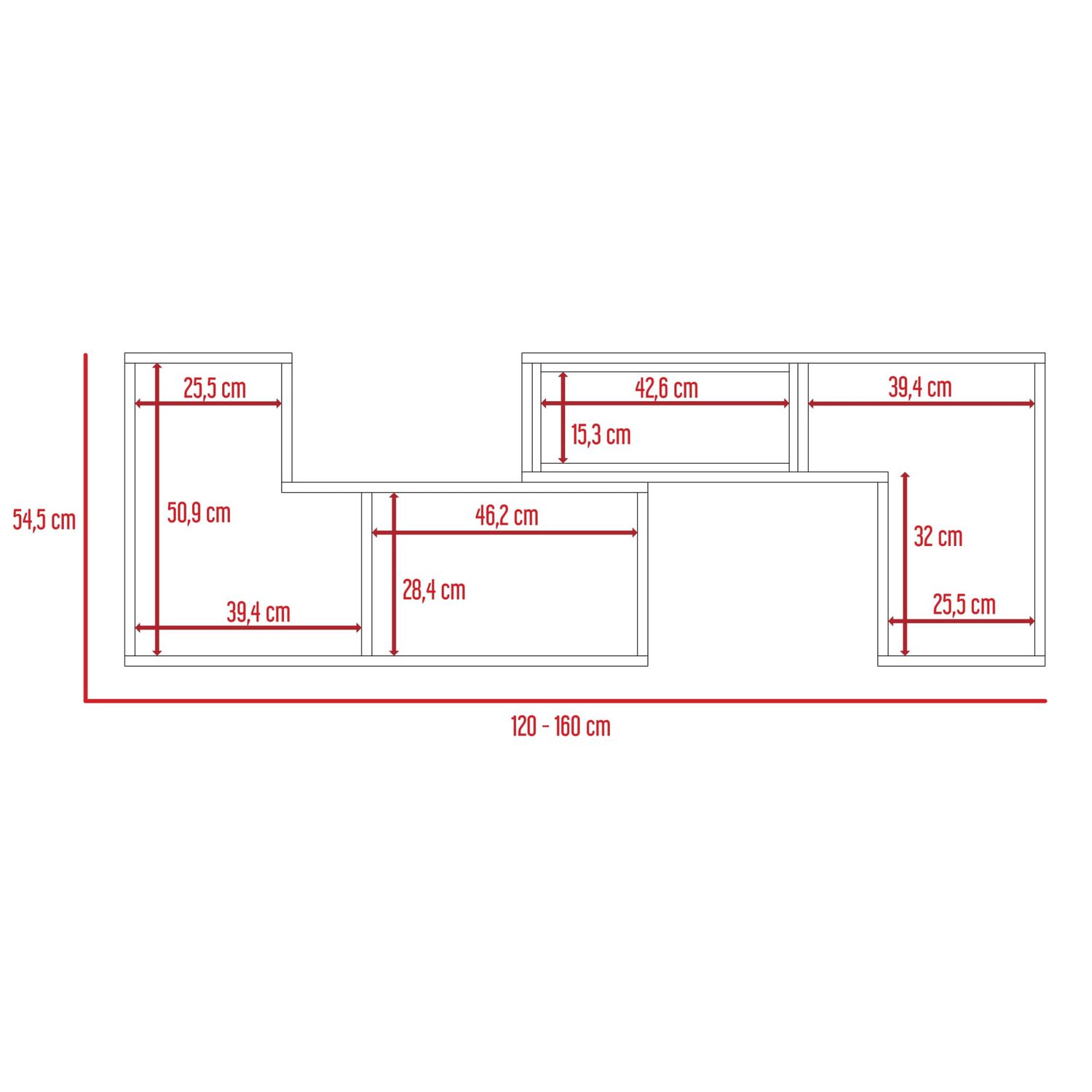Rack Tv 50" Extensible 120/160 Cm image number 7.0