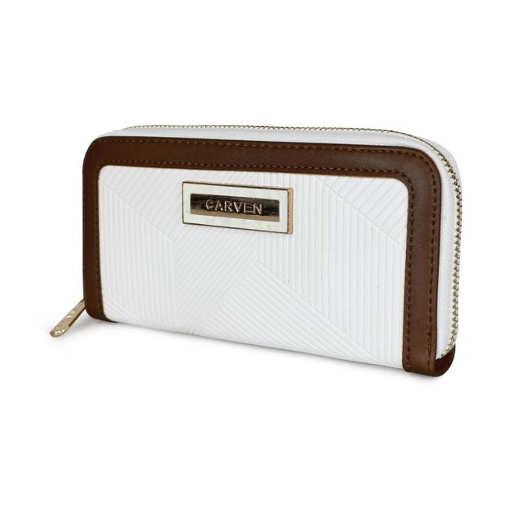 Billetera Mujer Greta Blanco Y Café Carven Paris image number 0.0
