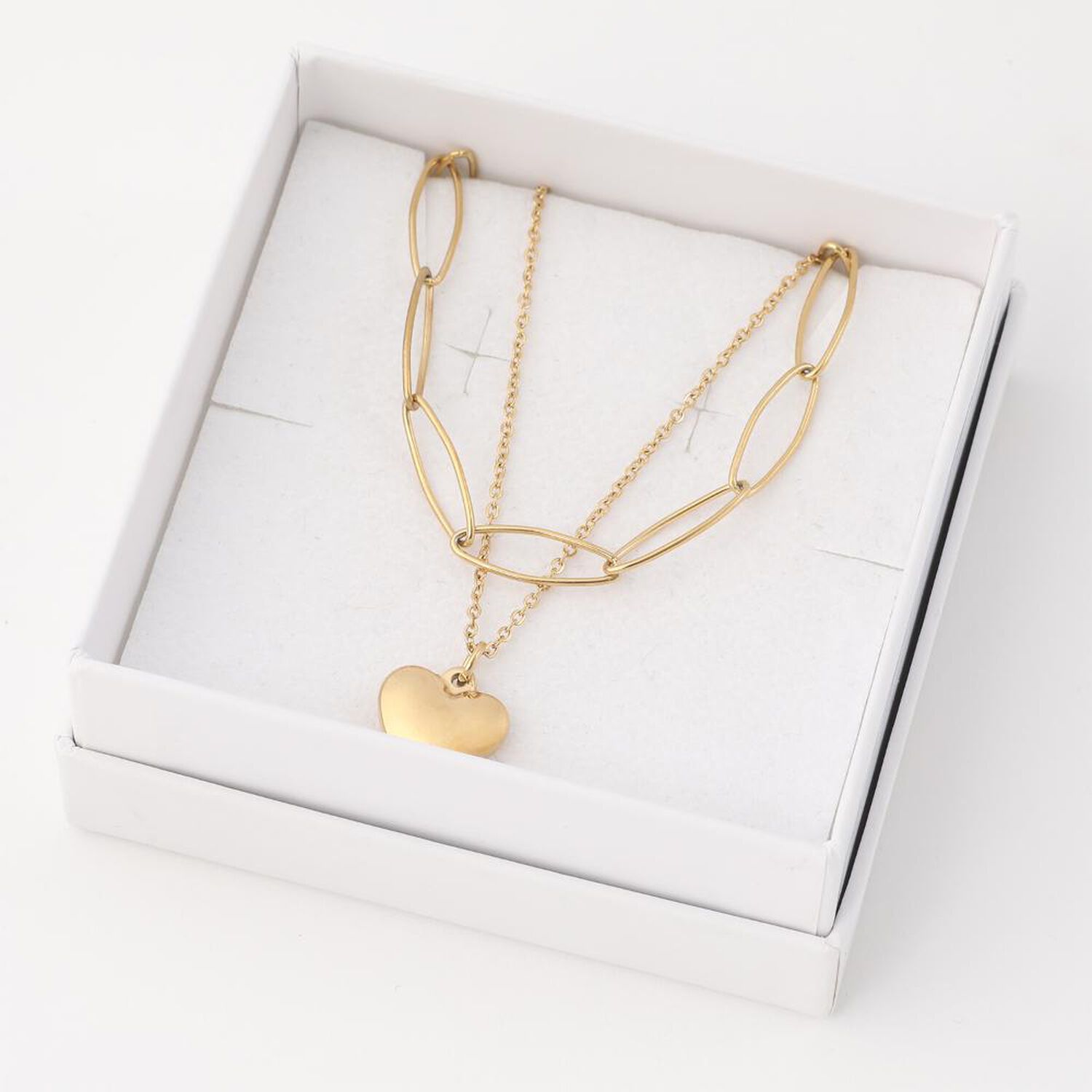 Collar Doble 19v69 Italia Dorado Mujer Stne206 image number 2.0