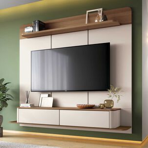 Home Panel Provenza 1.8 Tv 70" Off White Castaño Home Panel Provenza 1.8 Tv 70" Off White Castaño