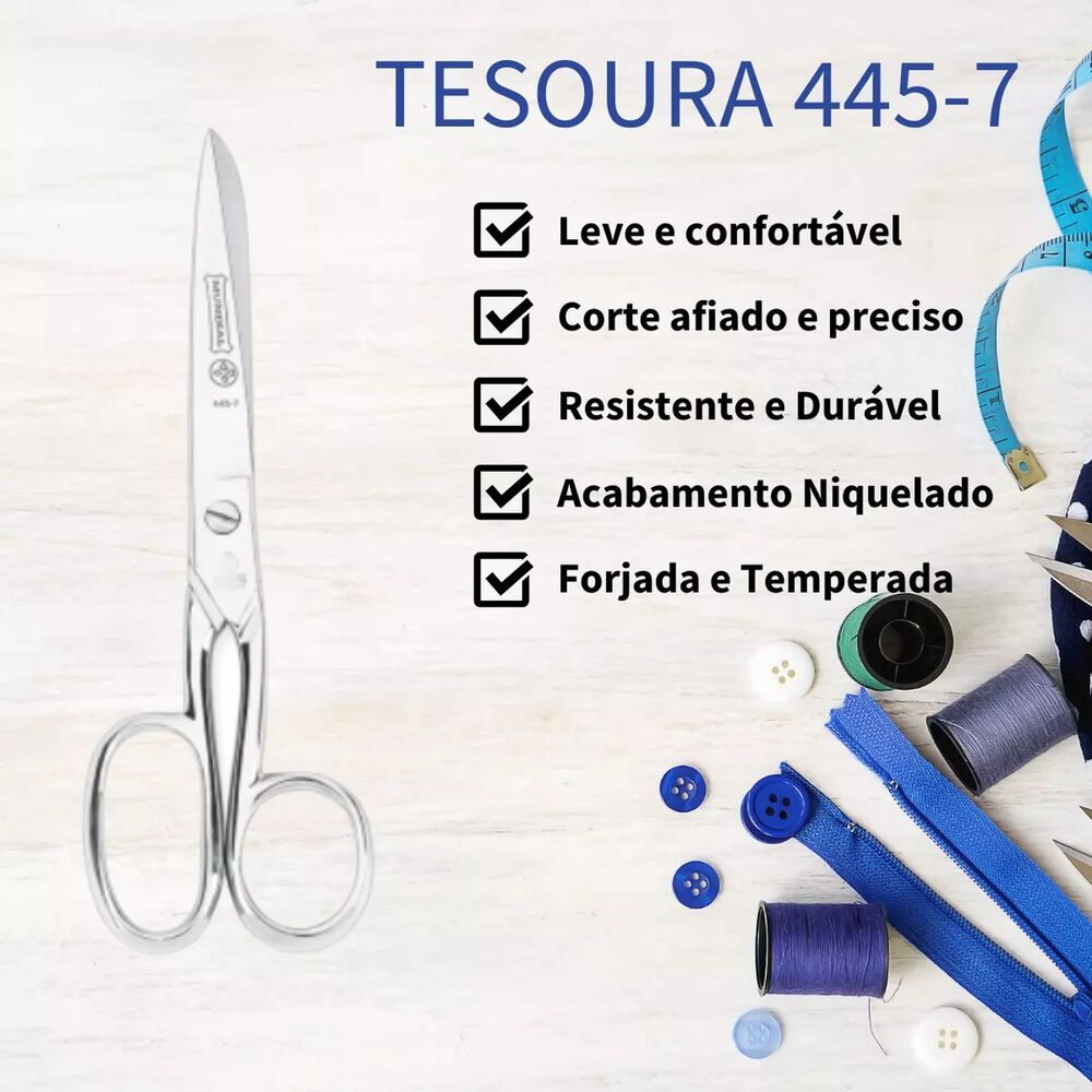 Tijera Para Costura Mundial Met&aacute;lica 445-7, 7'' (17,8cm) image number 3.0