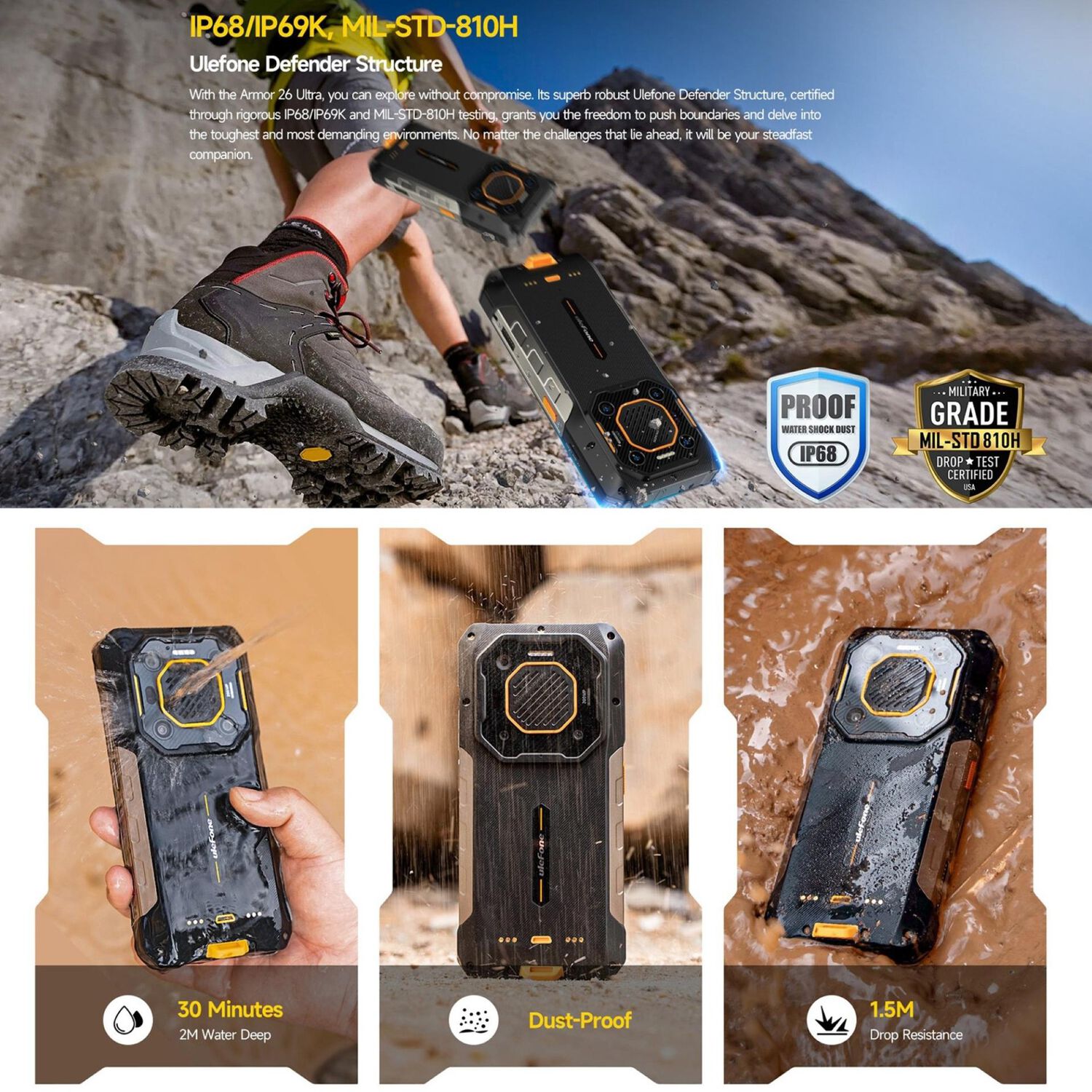 Ulefone Armor 26 Ultra - Smartphone Rugerizado Con Walkie-talkie Y C&aacute;mara De 200mp image number 3.0