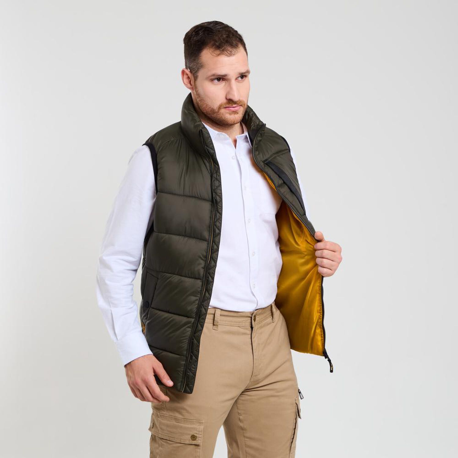 Chaqueta Lisa Regular Sin Mangas Cuello Alto Hombre Peroe image number 2.0