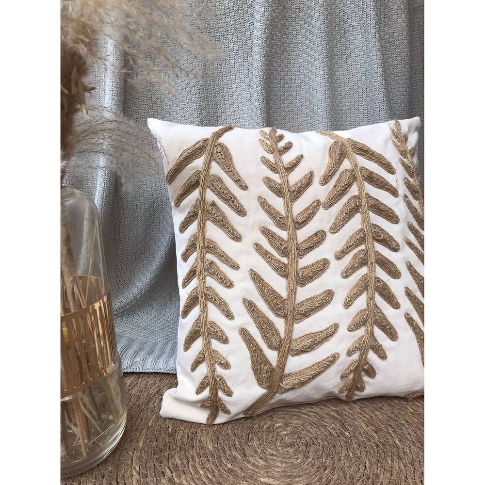 Cojin Con Detalles En Yute 45x45cm - Espiga image number 1.0