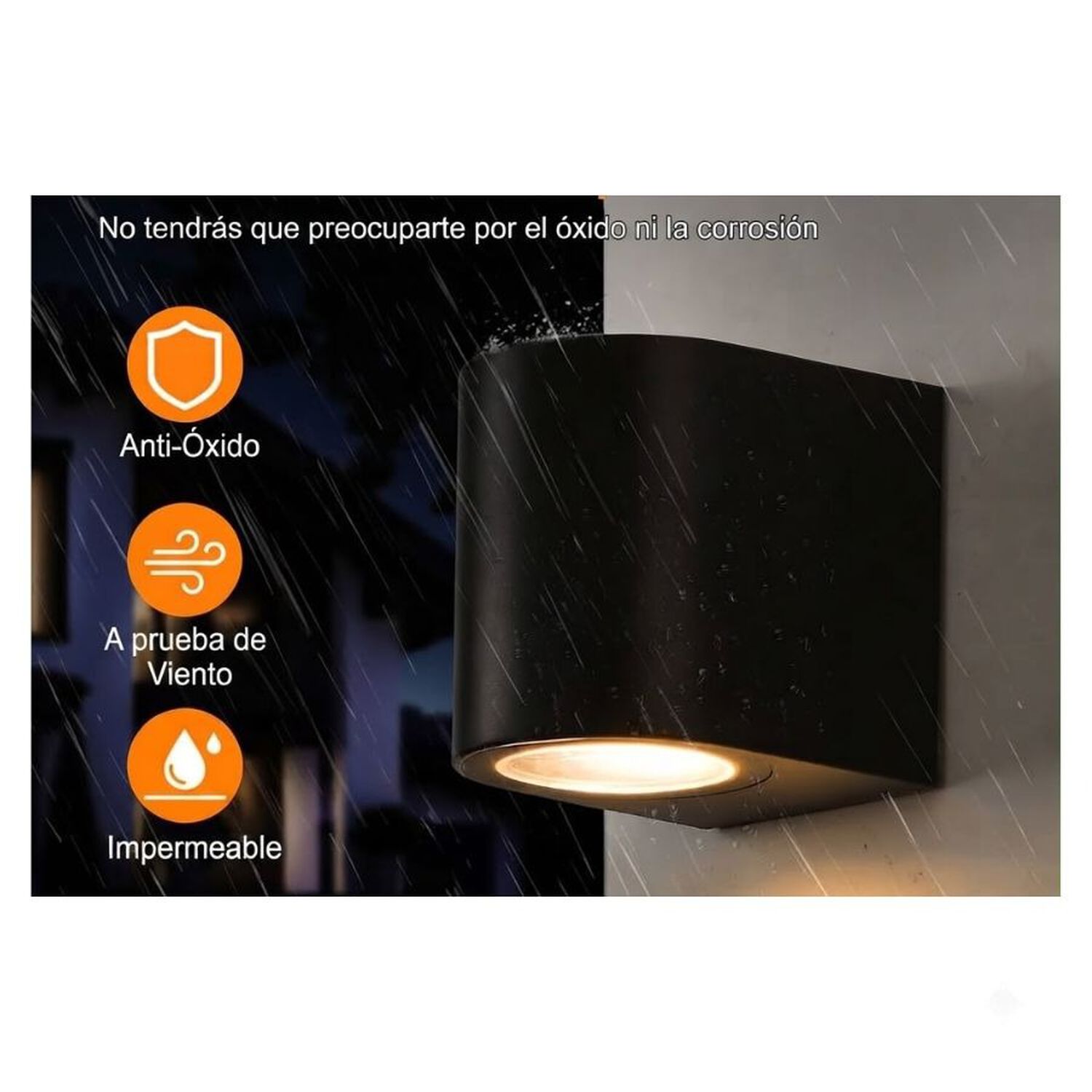 Foco Aplique Led De Pared Exterior Terraza Fachada Impermeable image number 1.0