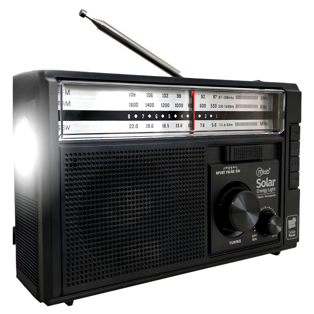 Radio Am/ Fm/ Sw/ Bt Recargable Usb-c + Carga Solar & Pilas image number 1.0