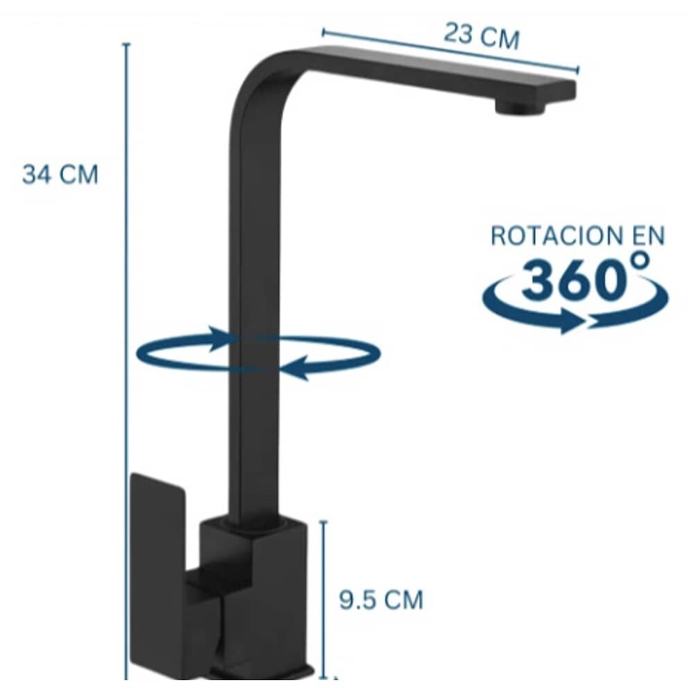Llave Lavaplatos Monomando Moderna Negro Mate image number 3.0