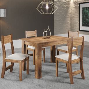 Juego De Comedor 4 Sillas Destiny Beige