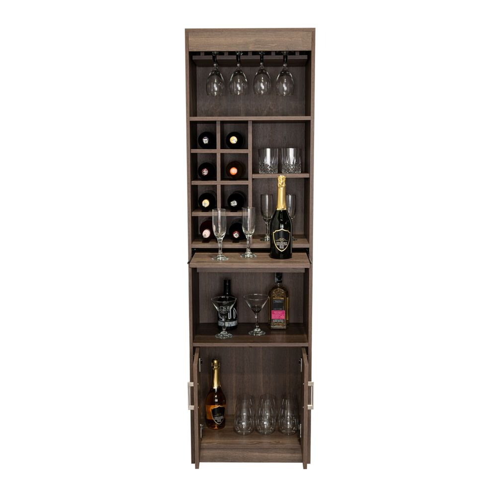 Bar Alto 8 Botelleros Repisa Extensible Caf&eacute; Oscuro 180 Cm X 32 Cm X 51 Cm image number 2.0