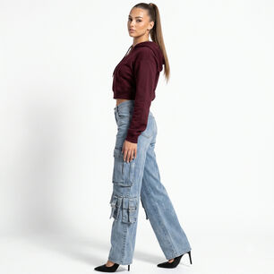 DJOE PANTALON JEANS DENIM CARGO WIDE LEG MUJER NIZA