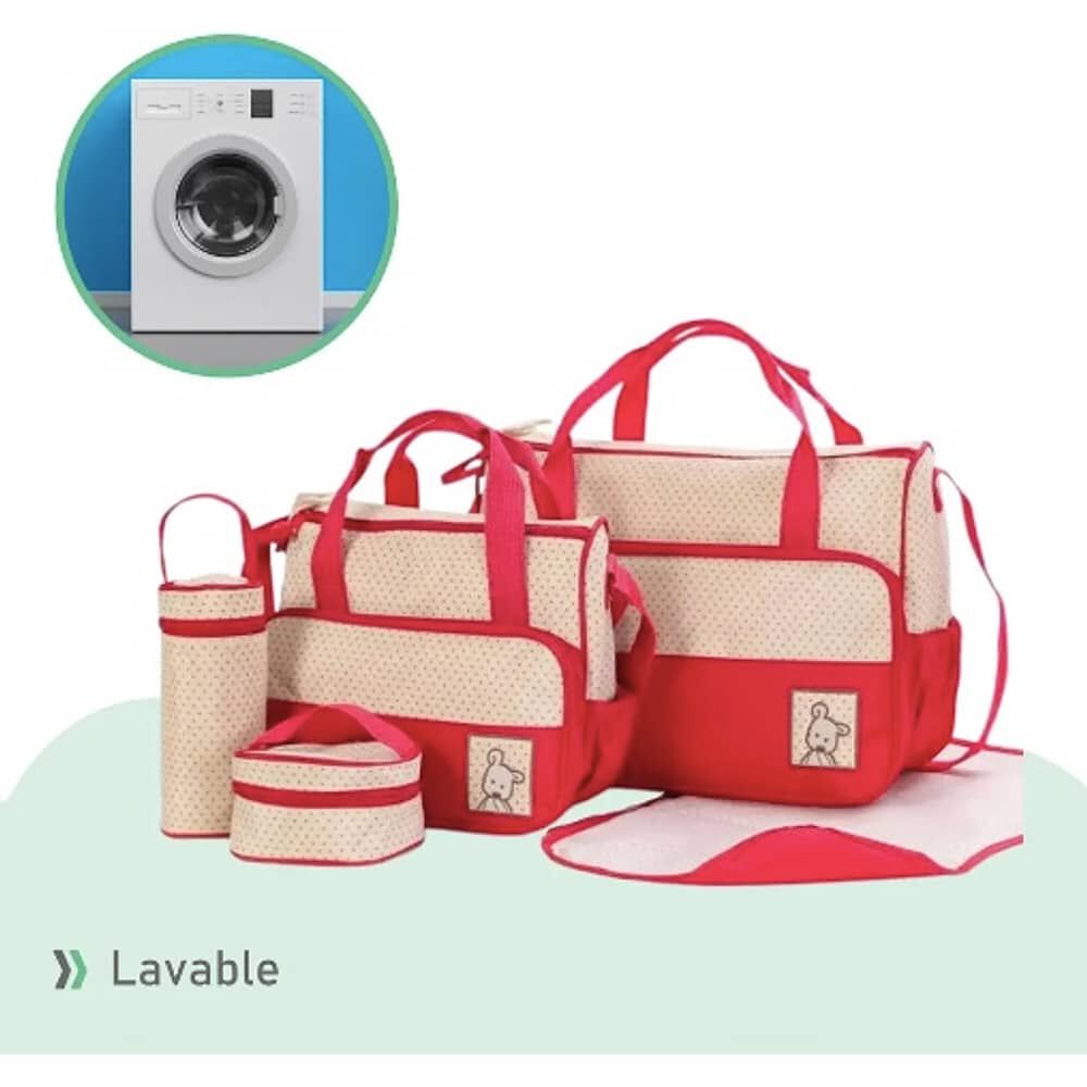 Bolso Maternal 5 Piezas Mudador Rojo image number 4.0