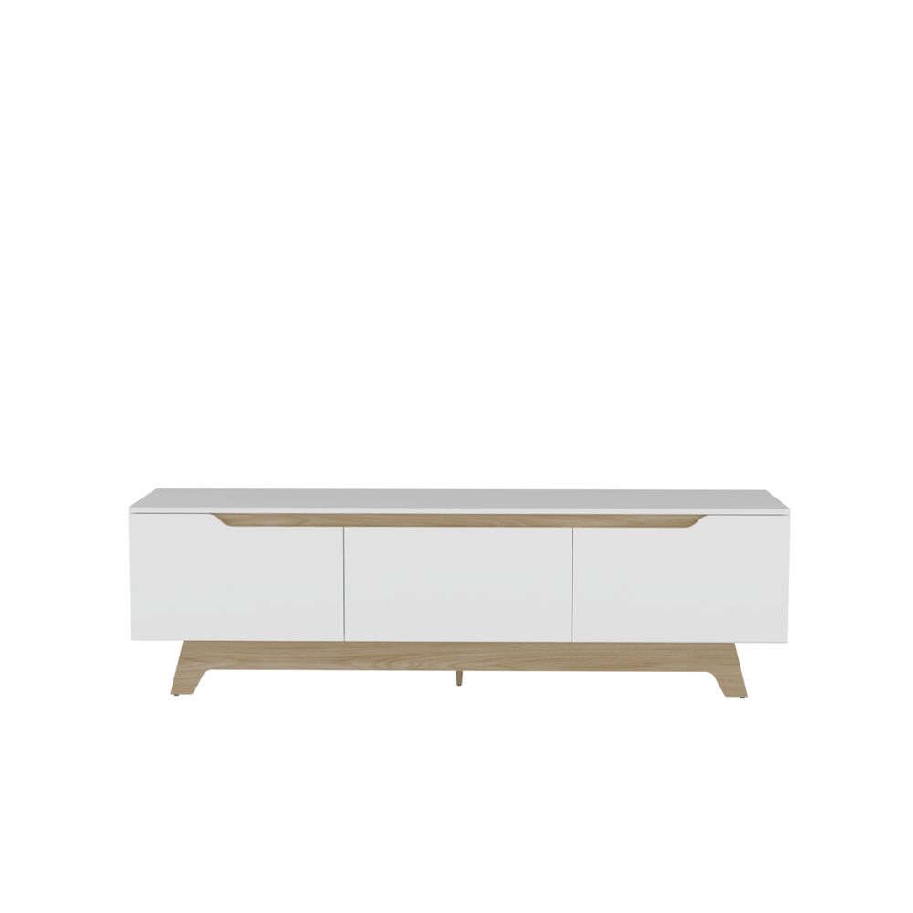 Rack Tv 80" 2 Puertas 1 Cajon Blanco Y Cafe Claro image number 3.0