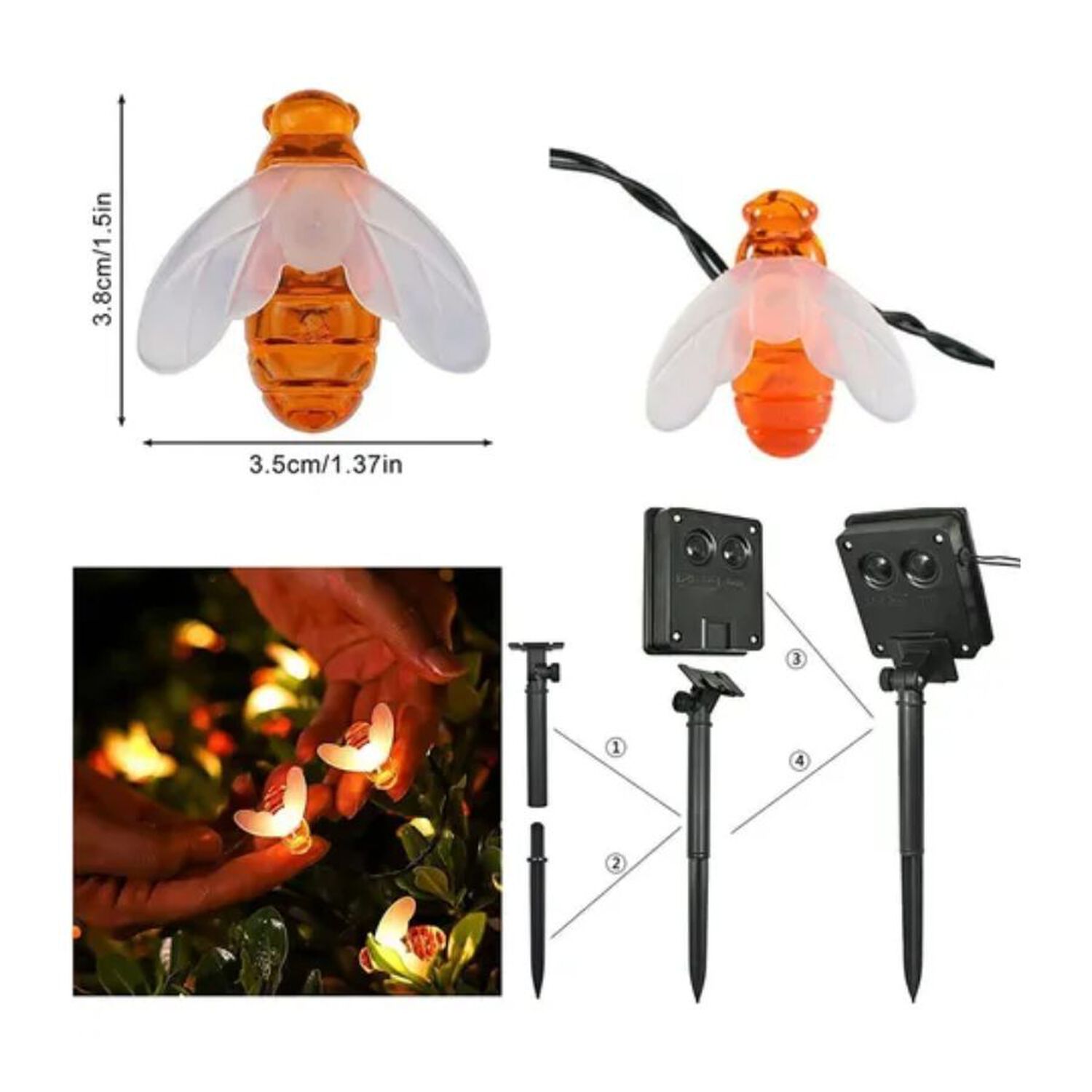 Guirnalda Solar 30 Led Luces De Abejas image number 1.0