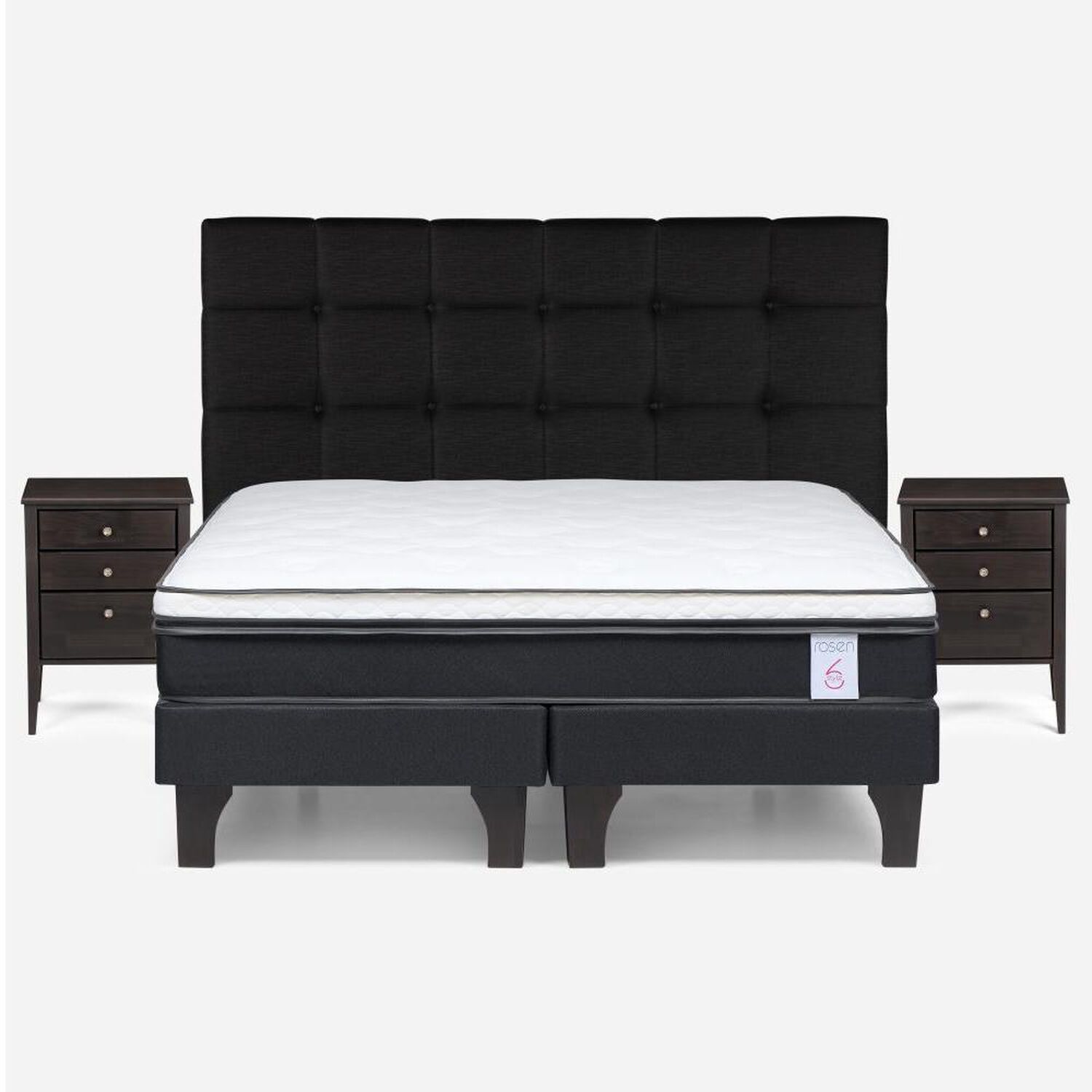 Cama Europea Rosen New Style 6 / King / Base Dividida + Set De Maderas image number 0.0
