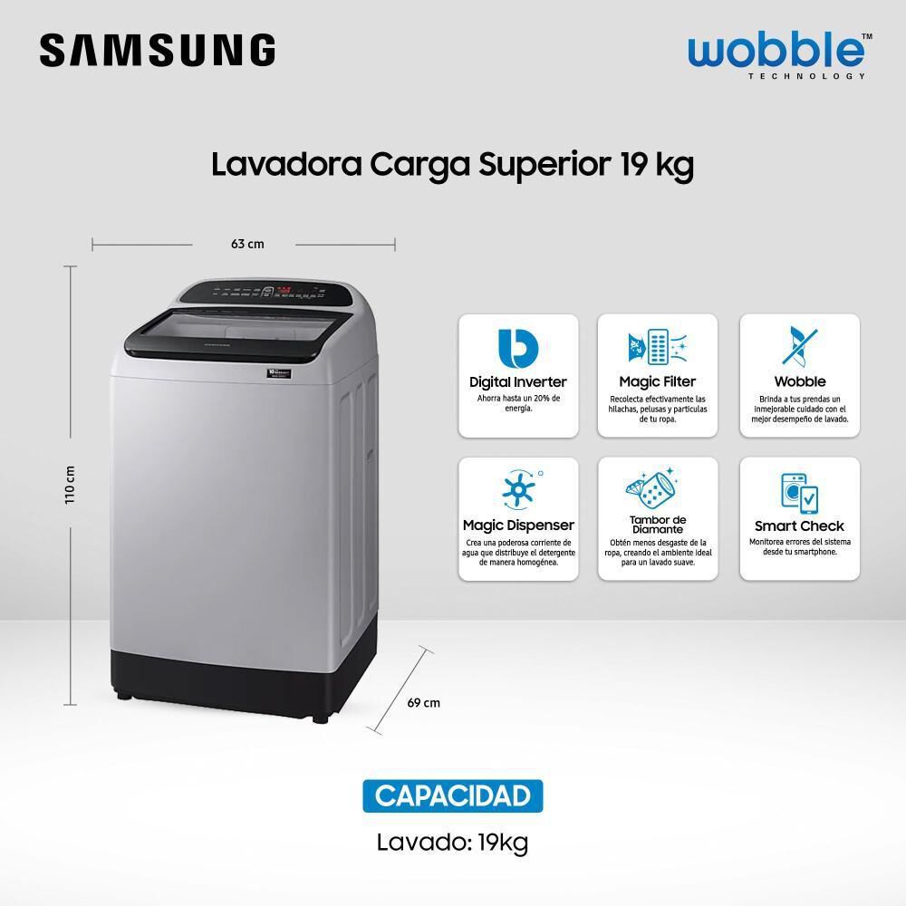Lavadora Samsung WA-19T6260BY/ZS / 19 Kg image number 7.0