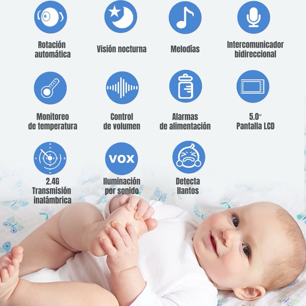 Cámara Monitor Inteligente Pantalla 5'' 720p By Lubabycas image number 2.0