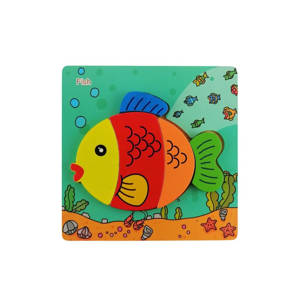 Puzzle De Madera De Animales 15x15 Cm Para Ni&ntilde;os De +3 image number 0.0