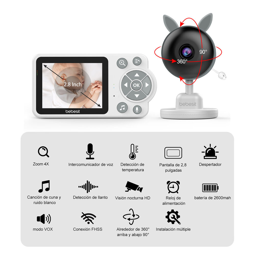 Monitor Camara Smartguard 2.0 4x Zoom Con Ruido Blanco image number 4.0