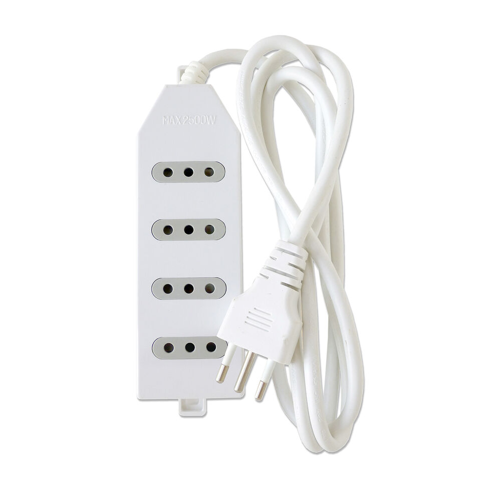 Alargador Zapatilla 4 Posiciones 1,5 Metros Blanco Macrotel image number 1.0