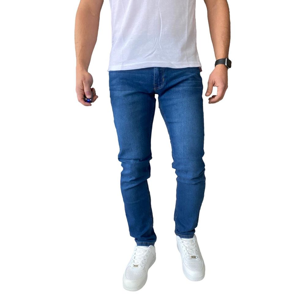 Jeans Hombre Elasticados Slim Azul image number 2.0